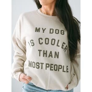 NEW MADLEY my dog is cool sweatshirt in beige